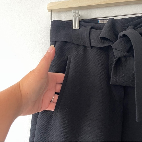 Aritzia Tie Front Pants Wilfred Black high rise trousers waist tie 00 office - Picture 5 of 8
